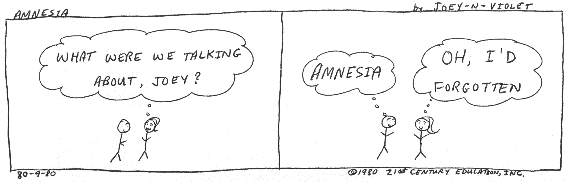 Amnesia, Cartoon Copyright 2003 by Bobby Matherne
