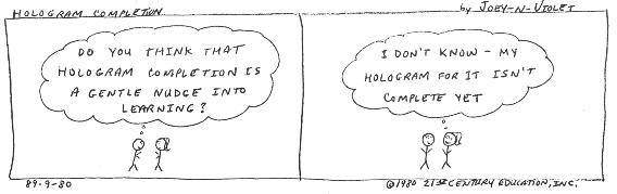 Hologram Completion, Cartoon Copyright 2005 by Bobby Matherne