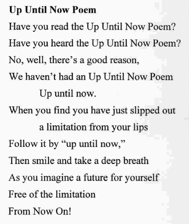 Up Until Now Poem written by Bobby Matherne Copyright 1998 by 21st CEI