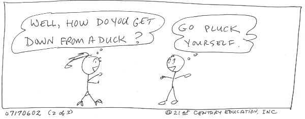 Getting Down from a Duck, 2 of  3, Cartoon Copyright 2006 by Bobby Matherne