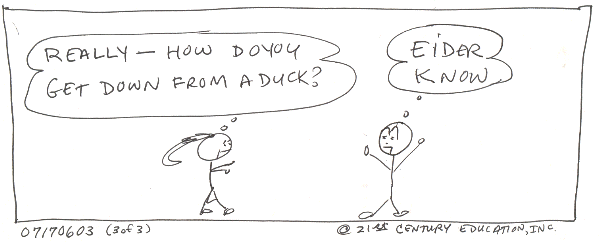 Getting Down from a Duck, 3 of 3, Cartoon Copyright 2006 by Bobby Matherne