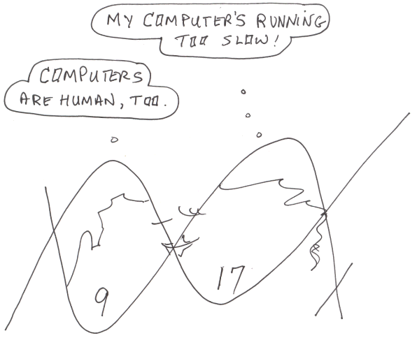Computers are human, too, Cartoon Copyright 2010 by Bobby Matherne