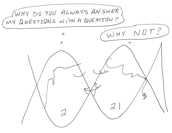 Answer questions with question, Cartoon Copyright 2010 by Bobby Matherne